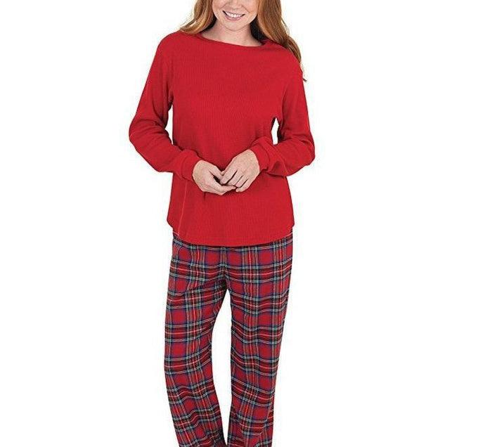 TINATII | Stilvolles Winter Familie Karo Rot Weihnachts-Pyjama Set Unisex