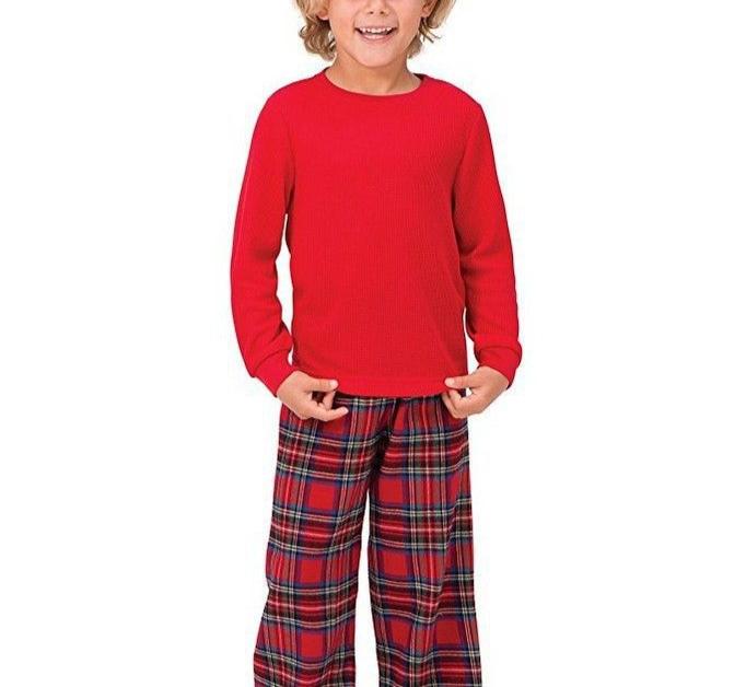 TINATII | Stilvolles Winter Familie Karo Rot Weihnachts-Pyjama Set Unisex