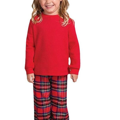 TINATII | Stilvolles Winter Familie Karo Rot Weihnachts-Pyjama Set Unisex