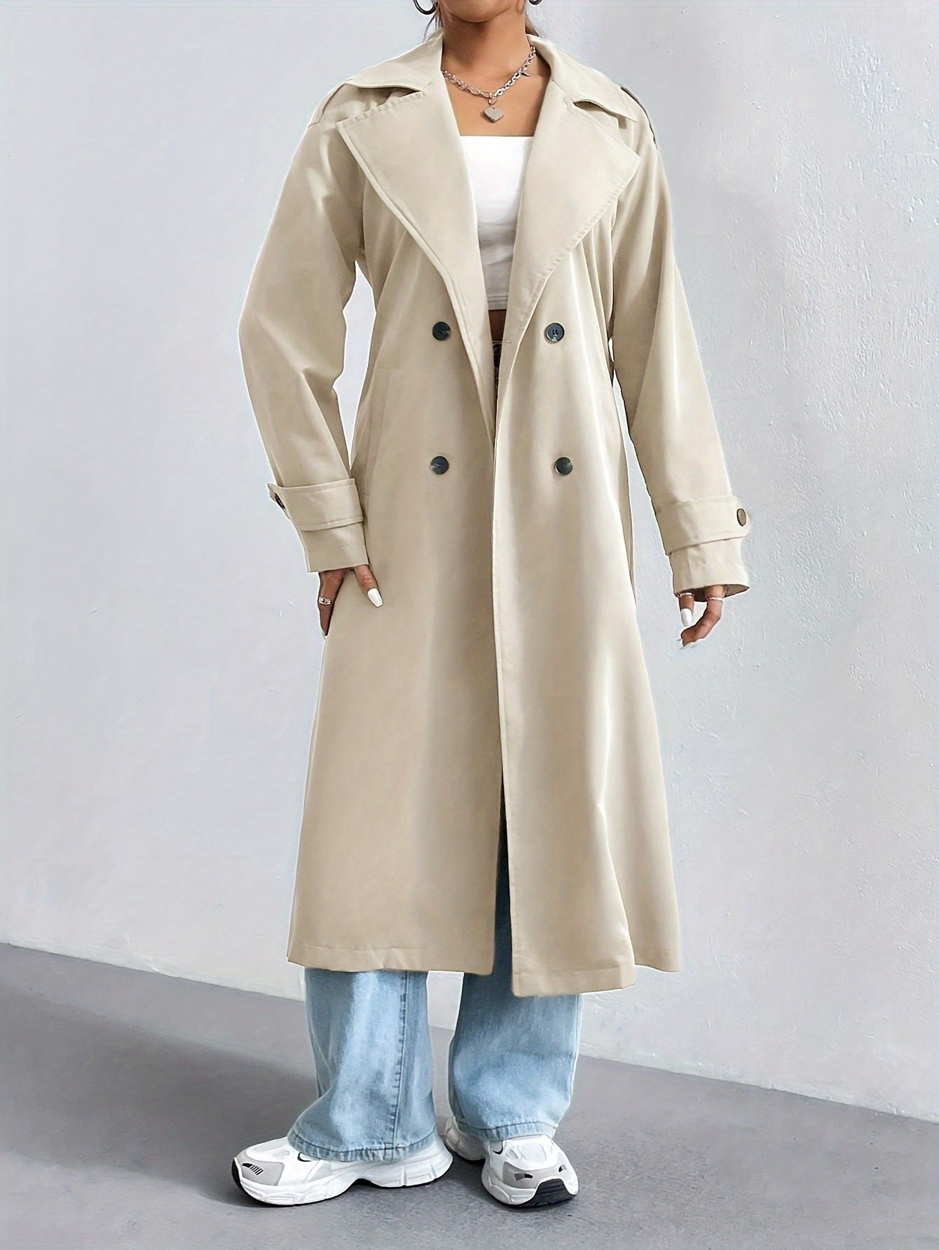 TINATII | Damen Trenchcoat - Elegante, Gürtel Trenchcoat für Formelle Anlässe