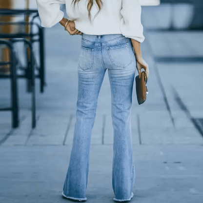 TINATII | Boho Stretch Jeans mit Vintage-Waschung