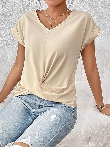 TINATII | Damen T-Shirt - Lässiger, unregelmäßiger Schnitt