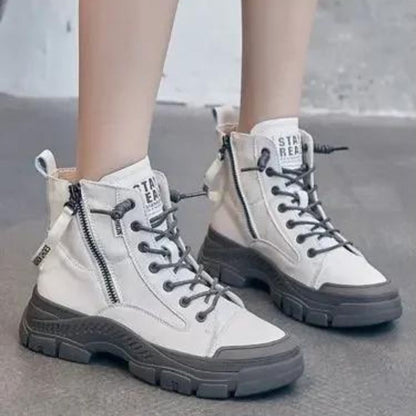 TINATII | Elegante High-Top Sneakerstiefel mit Reißverschluss