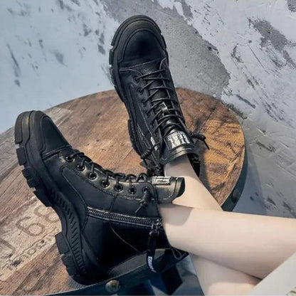 TINATII | Elegante High-Top Sneakerstiefel mit Reißverschluss