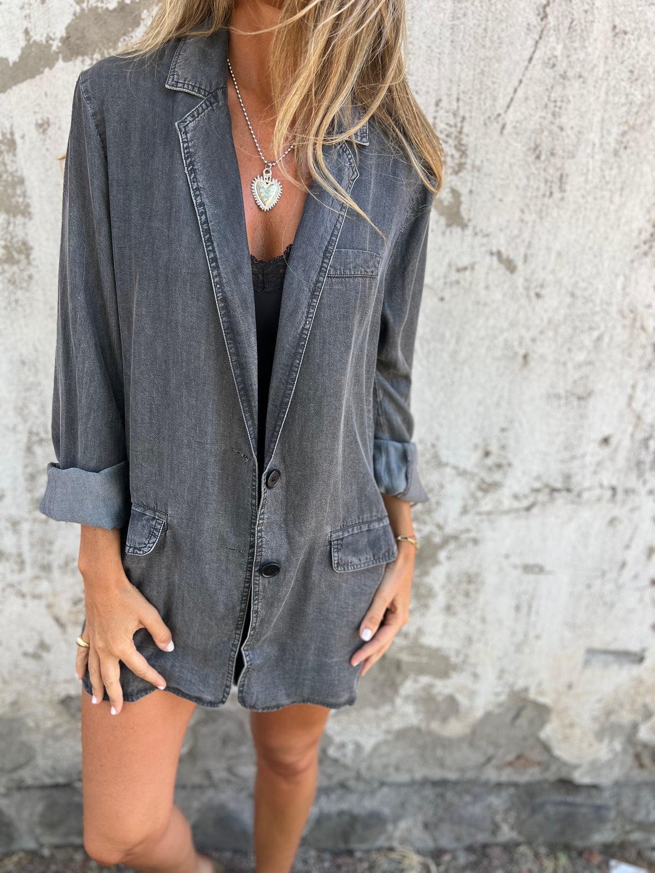 TINATII | Elegante Denim Freizeitjacke