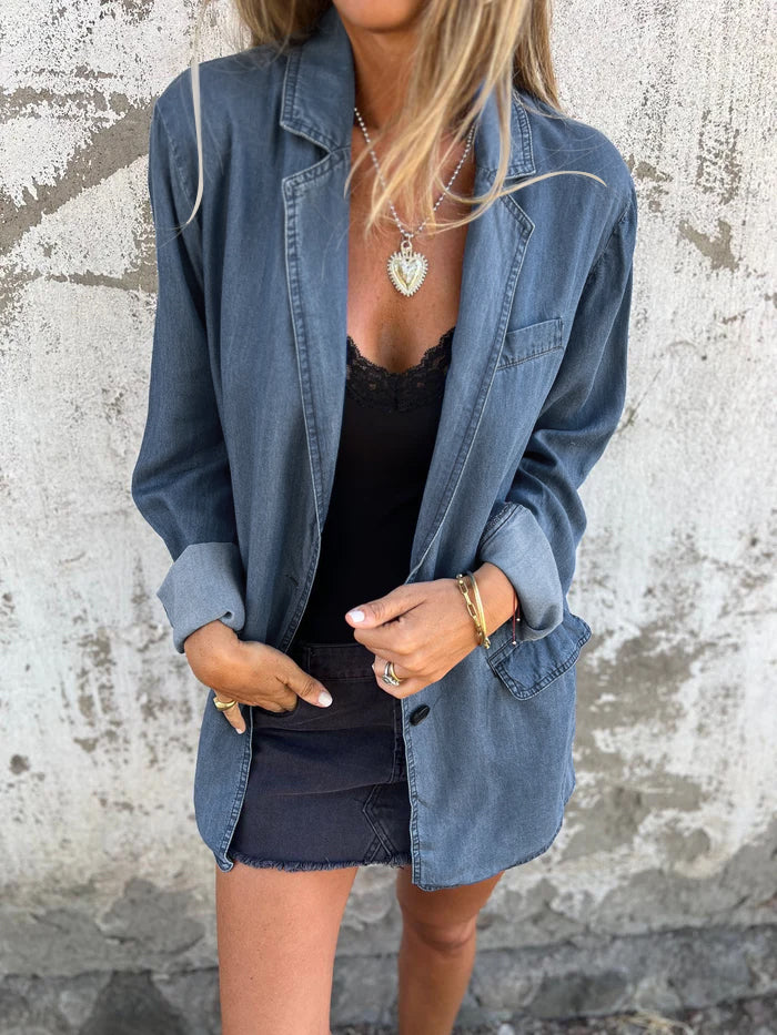 TINATII | Elegante Denim Freizeitjacke