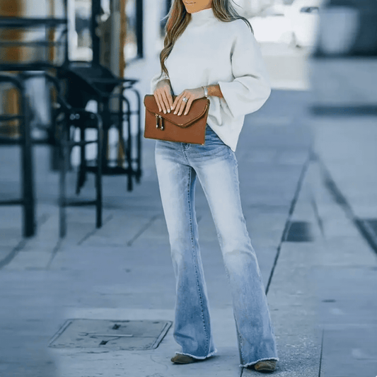 TINATII | Boho Stretch Jeans mit Vintage-Waschung