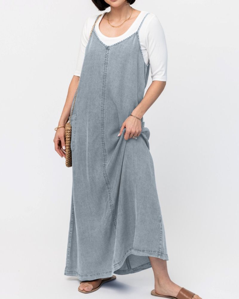 TINATII | Denim Overall Kleid - Lässiger Chic für Jeden Tag