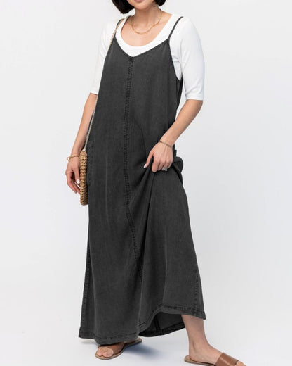 TINATII | Denim Overall Kleid - Lässiger Chic für Jeden Tag