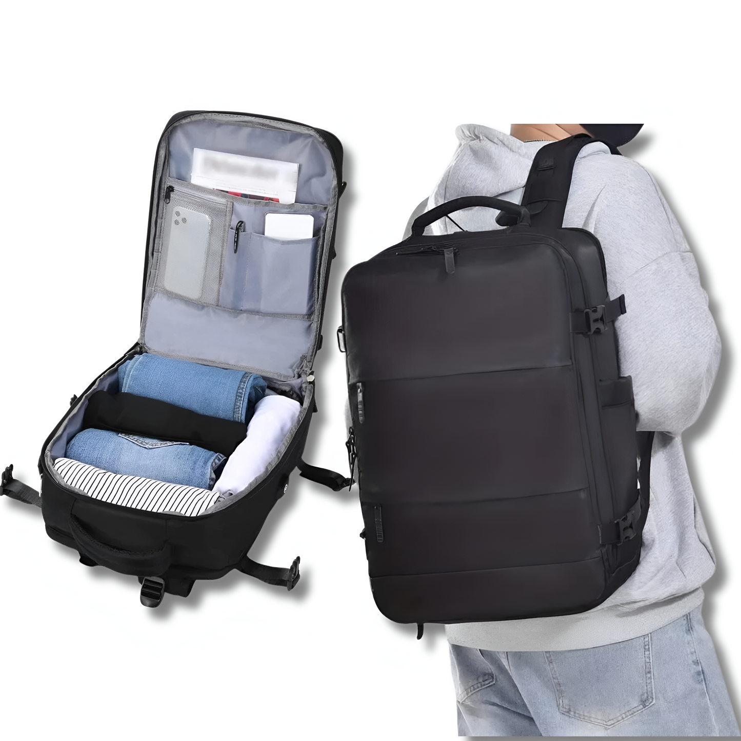 TINATII | Reiserucksack mit viel Stauraum und USB-Ladeanschluss