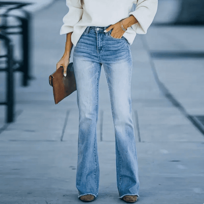 TINATII | Boho Stretch Jeans mit Vintage-Waschung