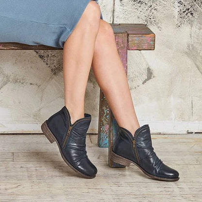 TINATII | Damen Reißverschluss Stiefeletten - Lässiger Stil für Herbst & Winter