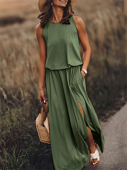 TINATII | Maxi Kleid - Einfaches Modal Boho Kleid in verschiedenen Farben