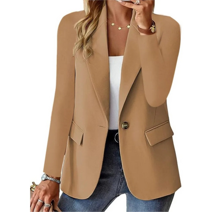 TINATII | Eleganter Damen Blazer mit langen Ärmeln und Taschenschnalle