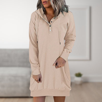 TINATII | Trendy Kapuzenkleid - Damen Kapuzenpullover für jeden Tag