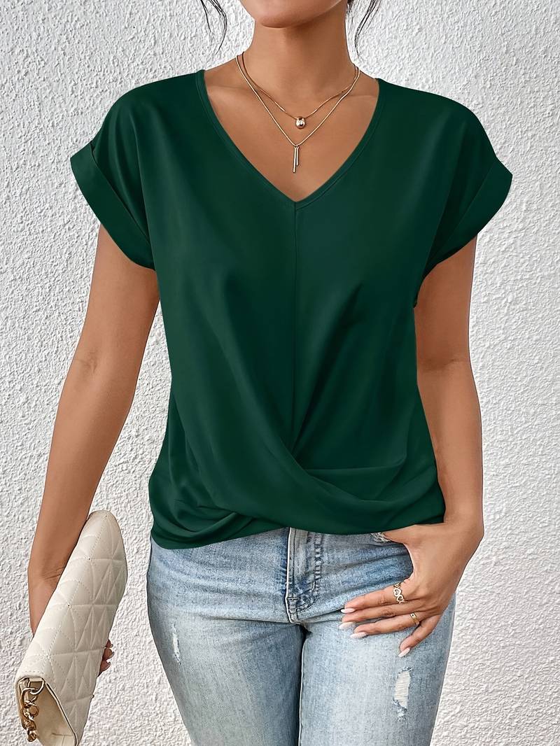 TINATII | Damen Kurzarm V-Ausschnitt Shirt – Leichtes und stilvolles Basic