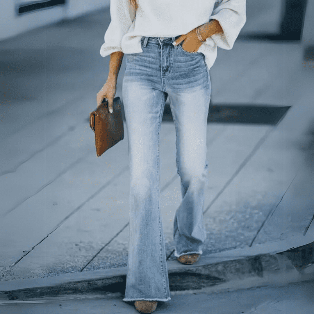 TINATII | Boho Stretch Jeans mit Vintage-Waschung