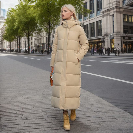 TINATII | Eleganter langer Wintermantel für Damen