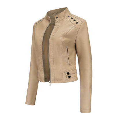 TINATII | Elegante Damen Lederjacke mit Einzigartigen Details