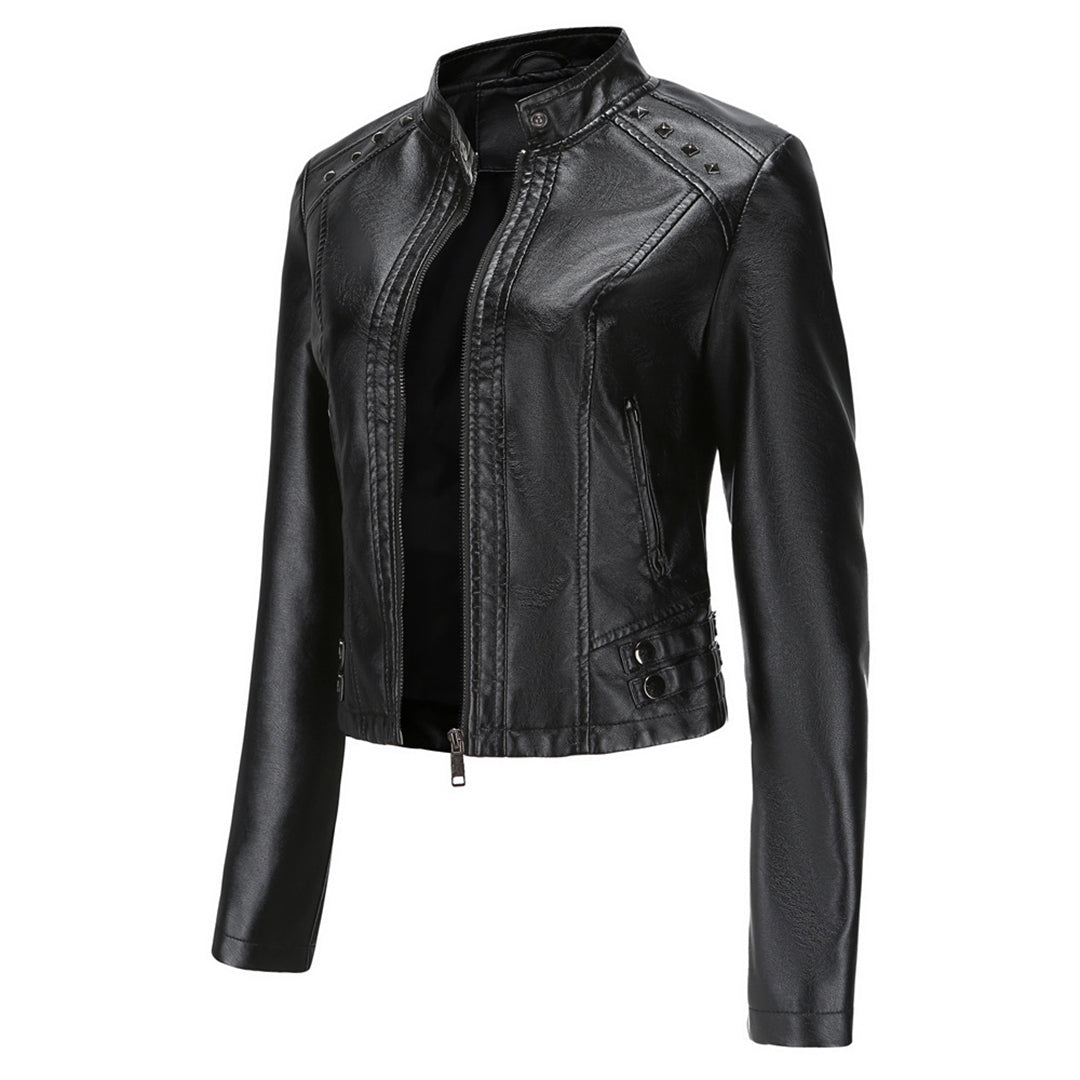 TINATII | Elegante Damen Lederjacke mit Einzigartigen Details