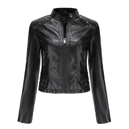 TINATII | Elegante Damen Lederjacke mit Einzigartigen Details