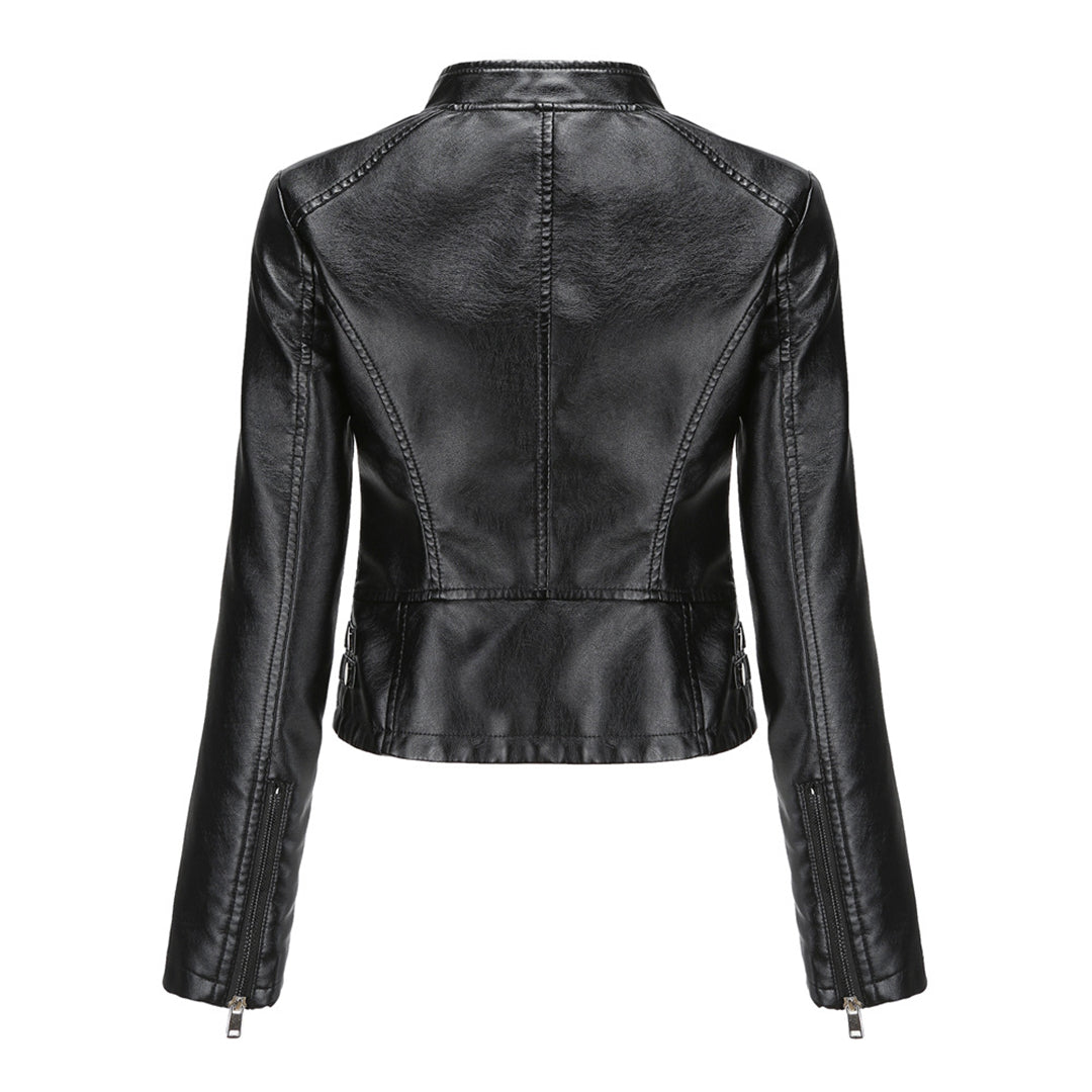 TINATII | Elegante Damen Lederjacke mit Einzigartigen Details