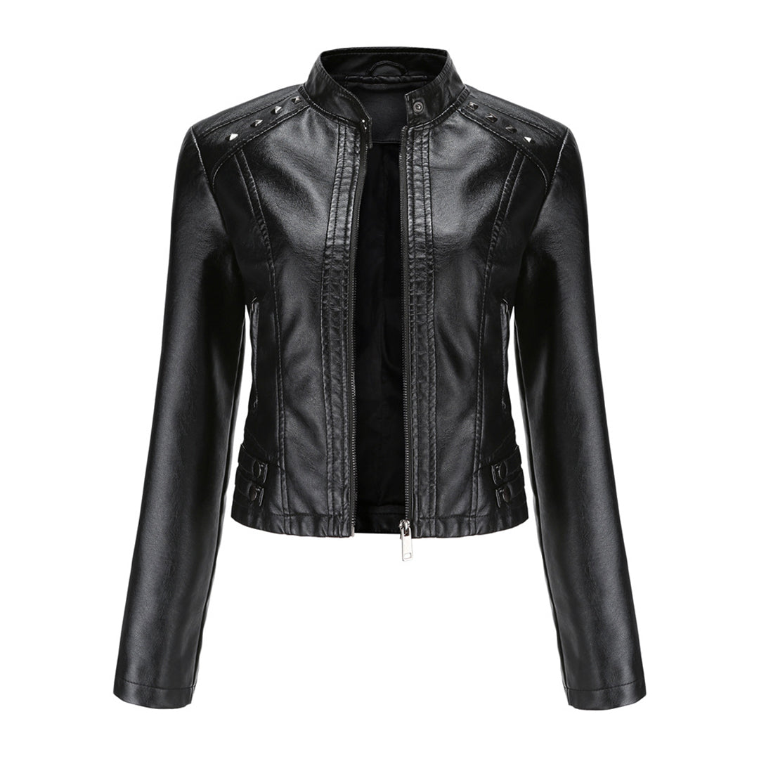 TINATII | Elegante Damen Lederjacke mit Einzigartigen Details