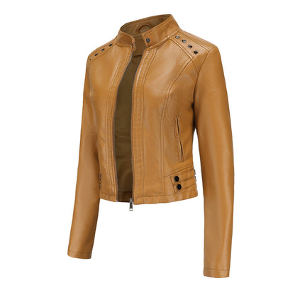 TINATII | Elegante Damen Lederjacke mit Einzigartigen Details