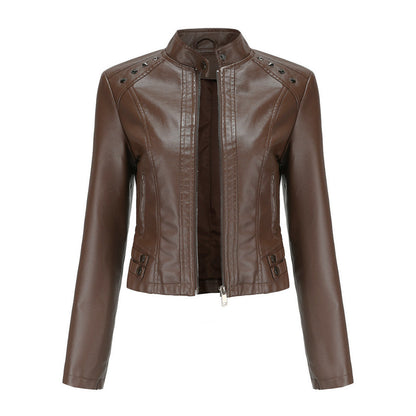 TINATII | Elegante Damen Lederjacke mit Einzigartigen Details