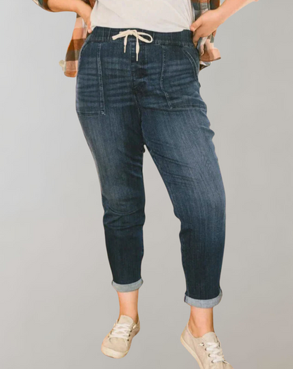 TINATII | Elastische Denim Jogger-Jeans für Damen