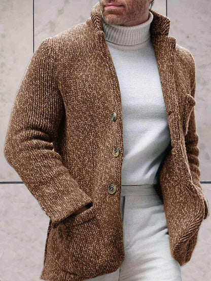 TINATII | Lässige Strickjacke mit hohem Ausschnitt