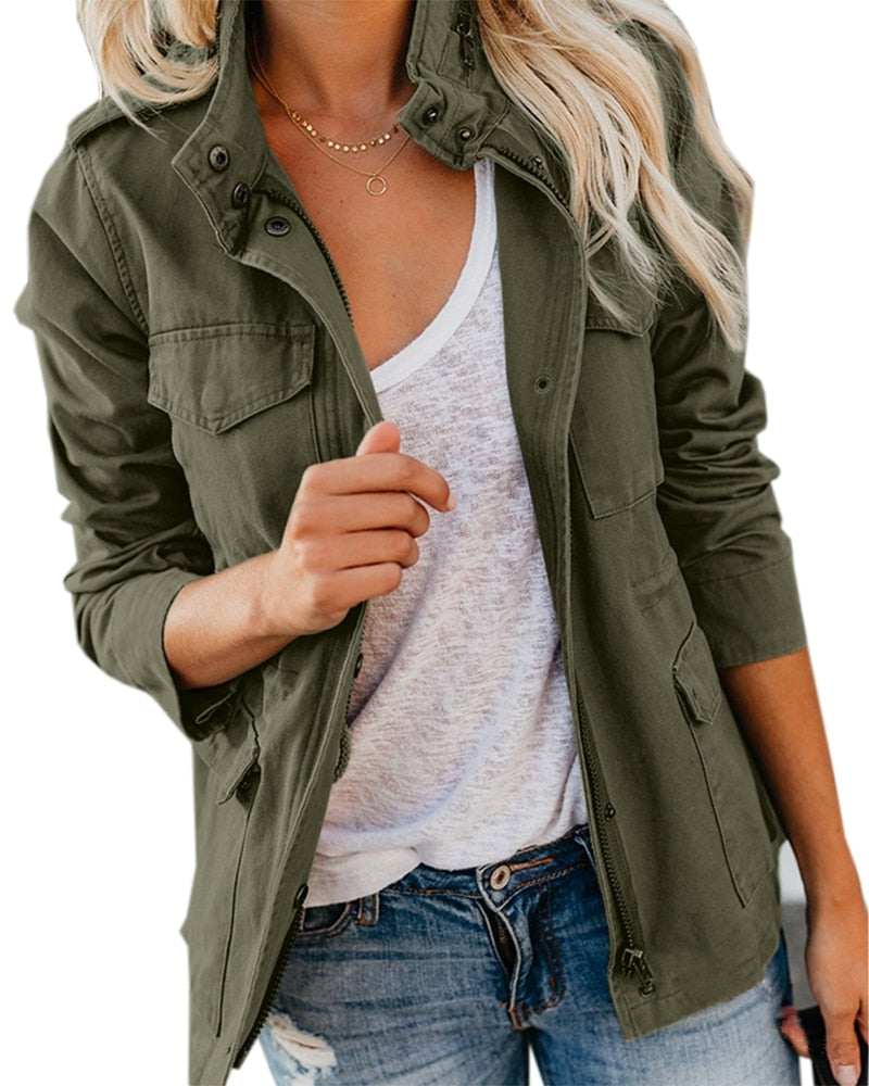 TINATII | Damen Zipper-Jacke für Herbst und Streetwear