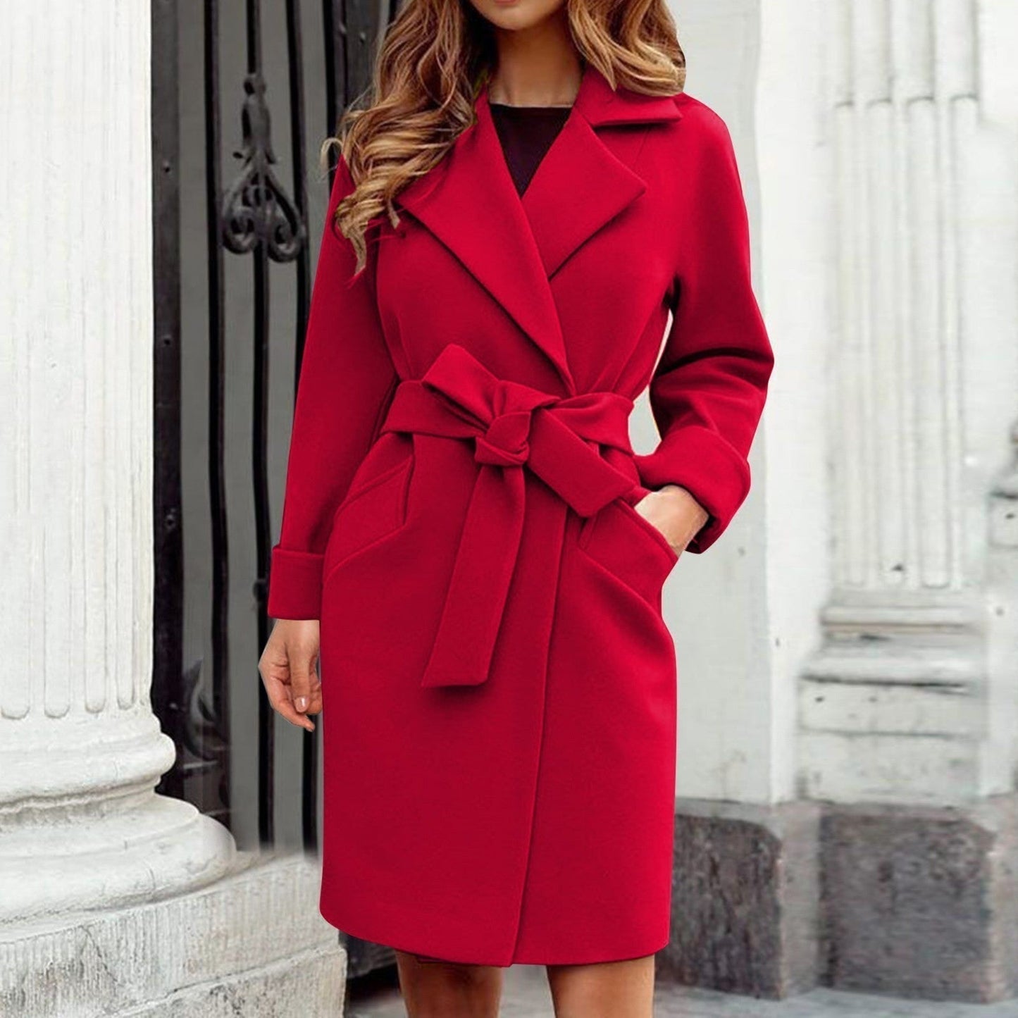 TINATII | Wintermantel Trenchcoat mit Knopfleiste in bunten Farben