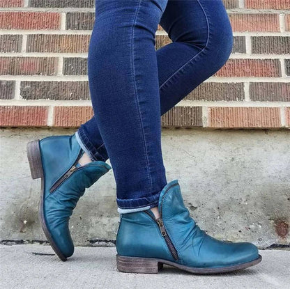 TINATII | Damen Reißverschluss Stiefeletten - Lässiger Stil für Herbst & Winter