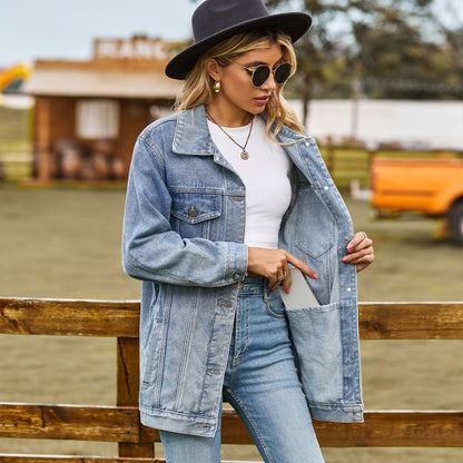 TINATII | Vintage Jeansjacke für Unter Mantel – Stilvoll durch den Winter