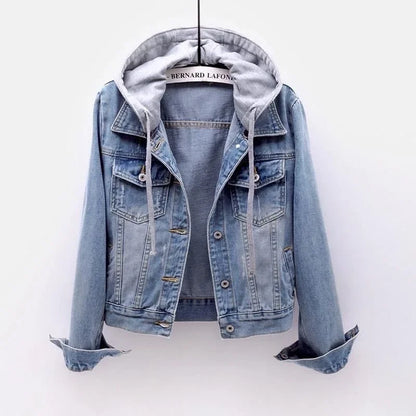 TINATII | Lässige Jeansjacke mit Kapuzenfutter