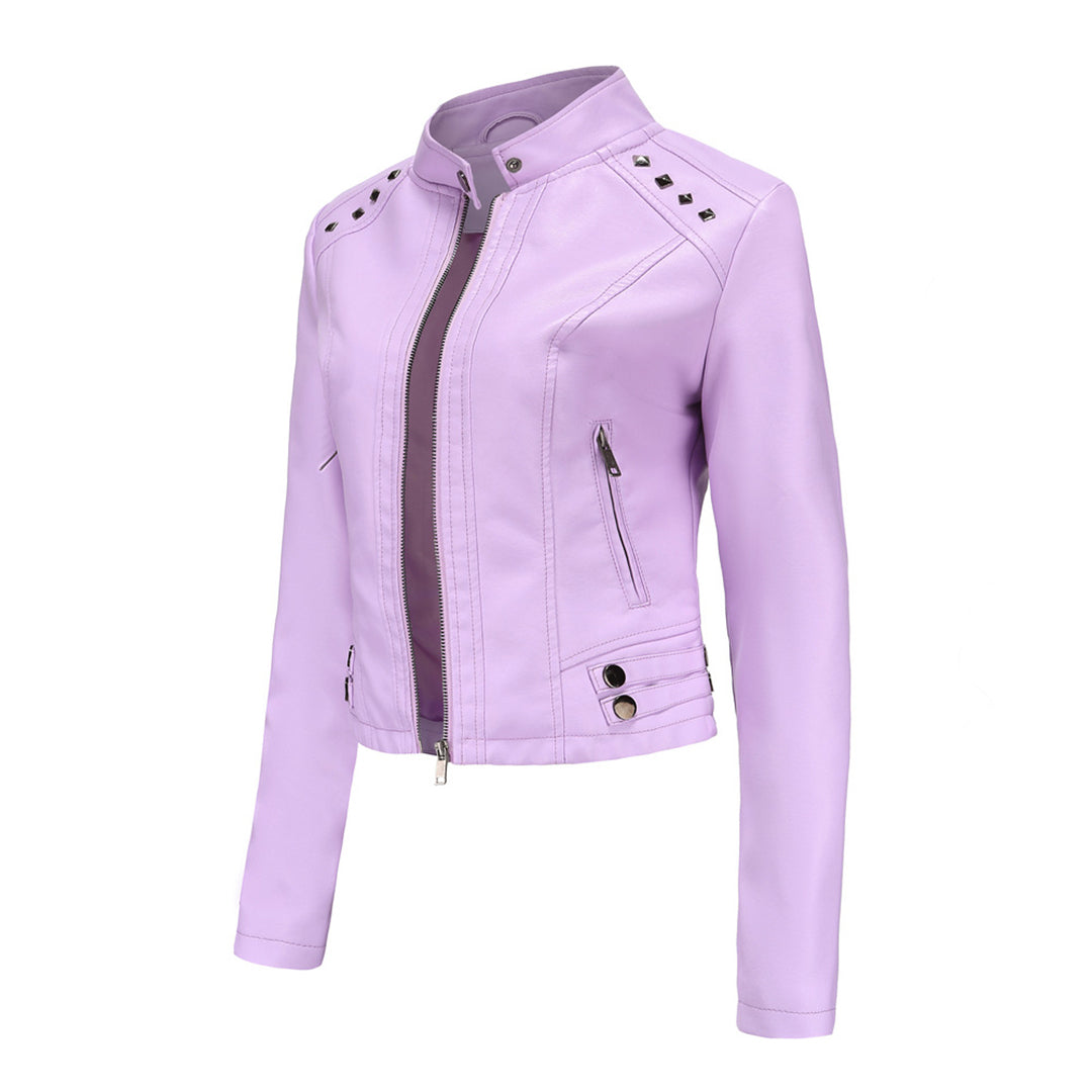 TINATII | Elegante Damen Lederjacke mit Einzigartigen Details