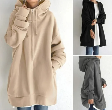 TINATII | Damen Hoodie mit Reißverschluss für Herbst und Winter