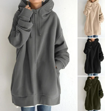 TINATII | Damen Hoodie mit Reißverschluss für Herbst und Winter