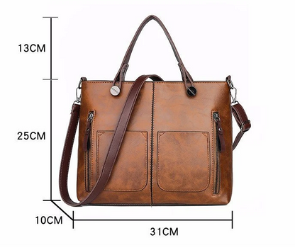 TINATII | Elegante Damen Handtasche aus Leder - Zeitlose Vielseitigkeit