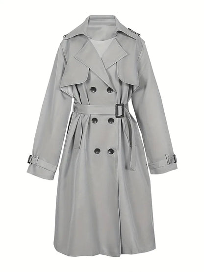 TINATII | Langer Damen Trenchcoat – Solider Stil für jeden Anlass