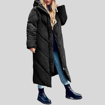 TINATII | Lange Damen Winterjacke mit Kapuze