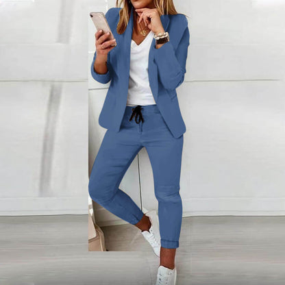 TINATII | Elegantes Damen Blazer Set mit Jogger Hose