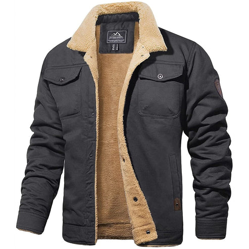 TINATII | Sherpa Fleece Bomberjacke mit Thermowolle-Futter