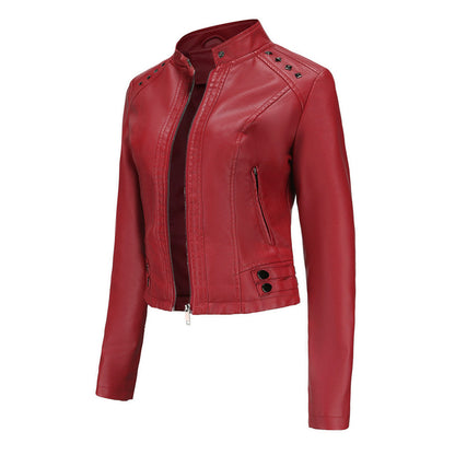 TINATII | Elegante Damen Lederjacke mit Einzigartigen Details