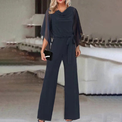 TINATII | Einteiliger Damen Jumpsuit mit Schnürung