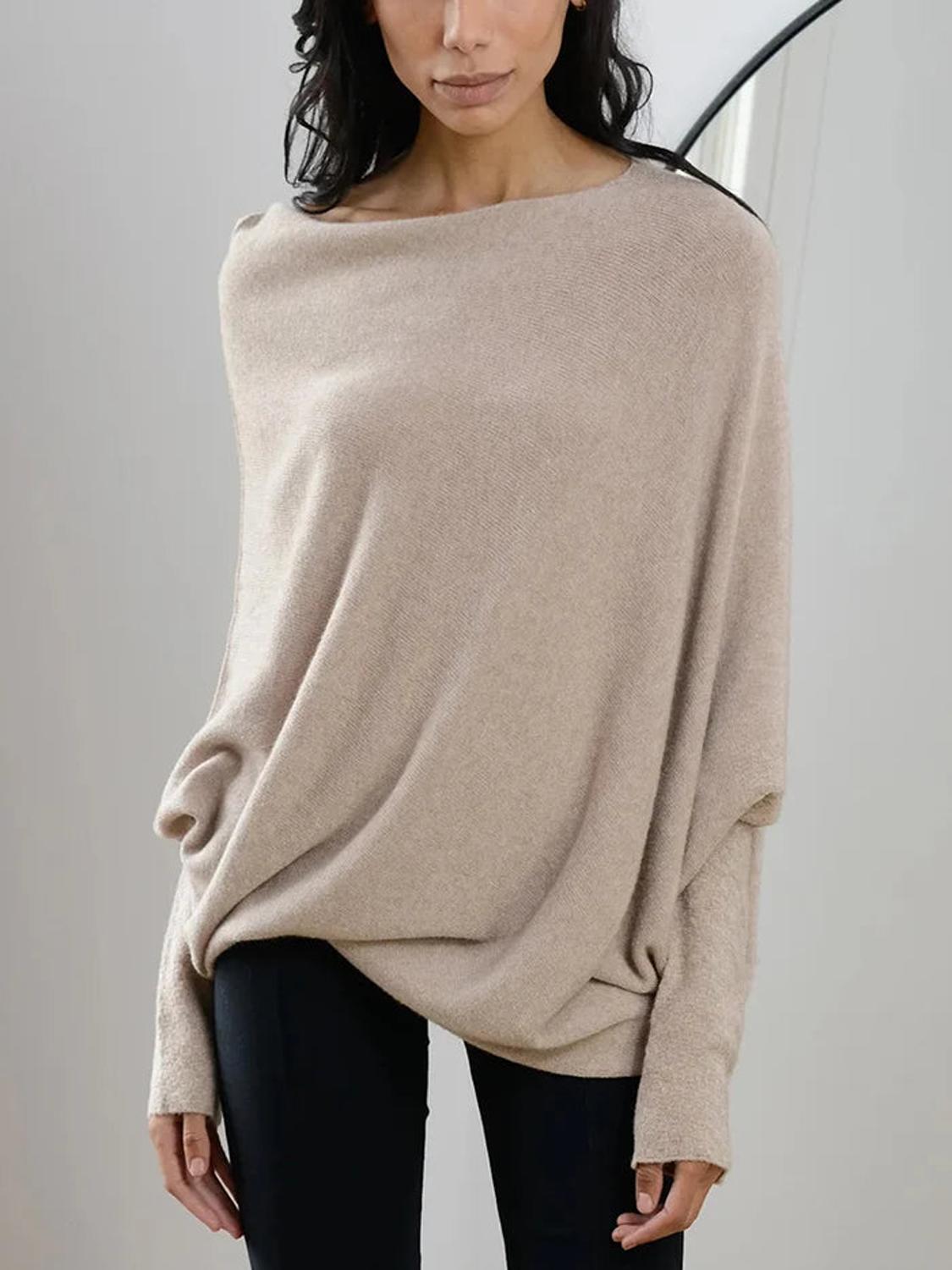 TINATII | Asymmetrisch Drapierter Oversized Pullover