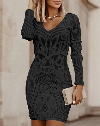 TINATII | Bodycon-Kleid mit V-Ausschnitt