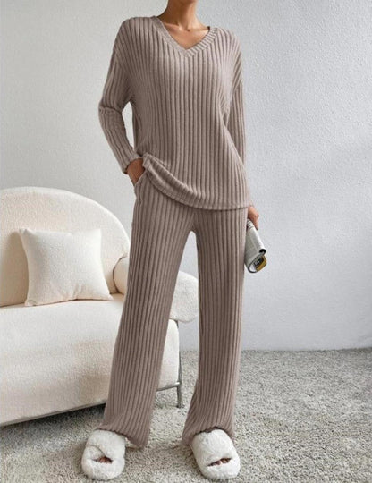 TINATII | Damen Strickhose und Pullover Set