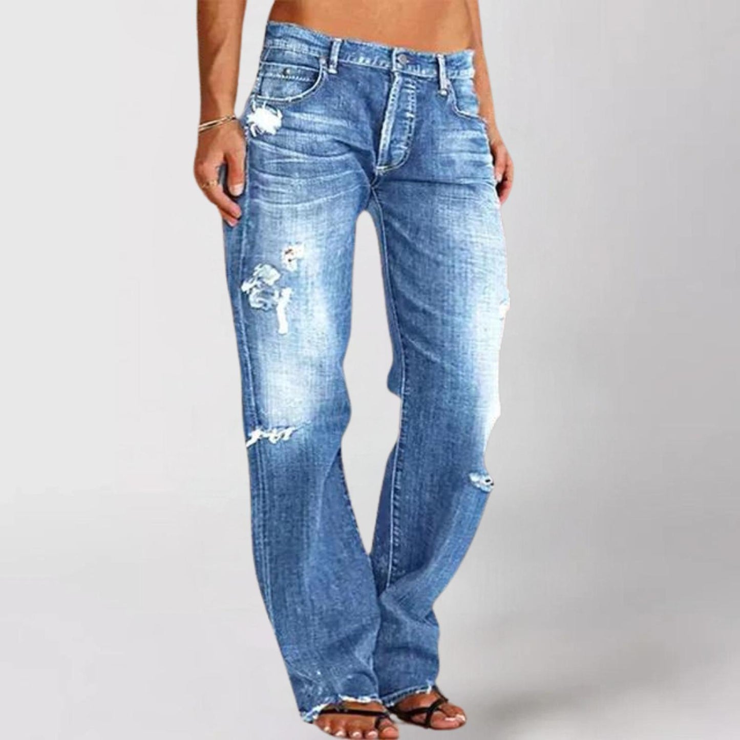 TINATII | Denim-Jeans mit Weitem Bein: Stilvolle Schlaghose mit Tiefer Taille